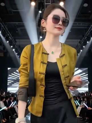 #早秋这样穿包好看的 ,新中式国风小衫上衣,谁穿都好看,又美又飒,就是这么个范,时尚潮流又洋气穿搭,早秋穿搭一周不重样