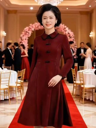 喜婆婆婚宴装洋气高贵裙子中老年春秋新中式旗袍连衣裙#优雅气质 #新中式穿搭 #敬酒服 #备婚日常 #婚礼妈妈礼服