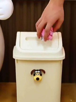 @日常好物 【买一送一】双向创意摇盖垃圾桶、家用卫生间厨房厕所带盖纸篓桶#摇盖垃圾桶