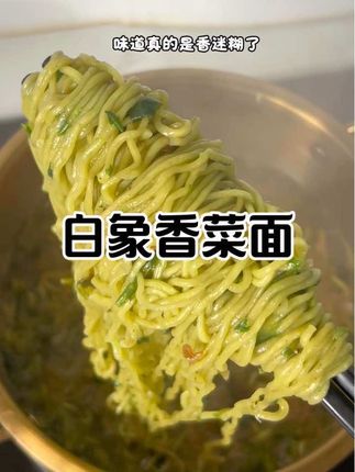 半夜饿了馋了煮上一碗香菜面,好吃又过瘾#白象#香菜面#速食美食 #好吃到停不下来 #泡面推荐