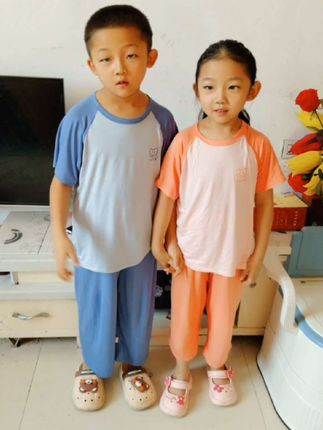 儿童夏季家居服套装莫代尔无骨短袖九分裤男女童中大童空调服睡衣#面料柔软舒适 #莫代尔家居套装#家居套装#儿童家具套装#好物分享