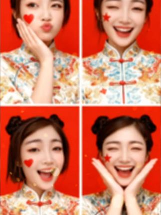 笑靥如花,恰似李清照笔下“人比黄花瘦”的柔美,又如杜甫所言“漫卷诗书喜欲狂”的欢欣。🌸🌟 #传统服饰 #文化传承
