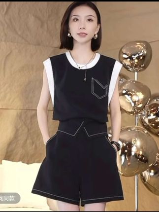 【两件套】今年流行的夏装套装女2025新款无袖上衣短裤两件套#好物推荐🔥