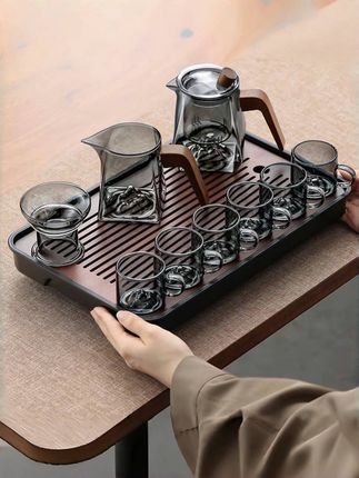 玻璃茶壶,茶杯,茶具套装,家用办公耐高温茶水分离泡茶壶,茶盘喝茶整套#玻璃茶具 #茶具 #茶壶茶具 #茶水分离杯 #煮茶器 @DOU+小助手