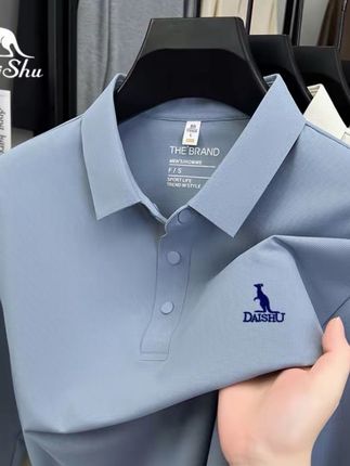 Dai Shu/袋鼠秋季【锦氨无痕】高档刺绣长袖POLO衫男士休闲商务T恤#品质男装 #舒适透气又凉快 #面料超级舒服 #气质穿搭