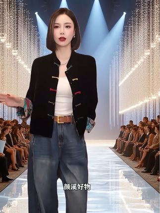 新中式丝绒衬衫秋季双面穿外套2025国风复古气质提花上衣#高级感穿搭 #复古气质穿搭 #双面穿外套 #新中式穿搭 #洋气减龄