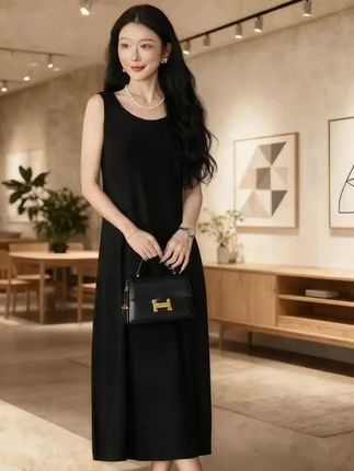 【正品】百搭时尚新款垂感长款女士高级感显瘦连衣背心裙-70203款#励志成长蜕变 #新的一年要成为更好的人 #更富有更睿智更快乐 #匆匆走完这一生