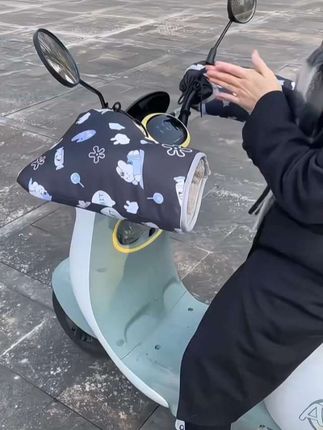 电动车摩托车冬季手套加绒加厚保暖防风防水护手把防寒防风手把套#电动车冬季手把套