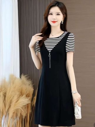 #气质女神穿搭#显瘦假两件连衣裙#洋气减龄#谁穿谁漂亮