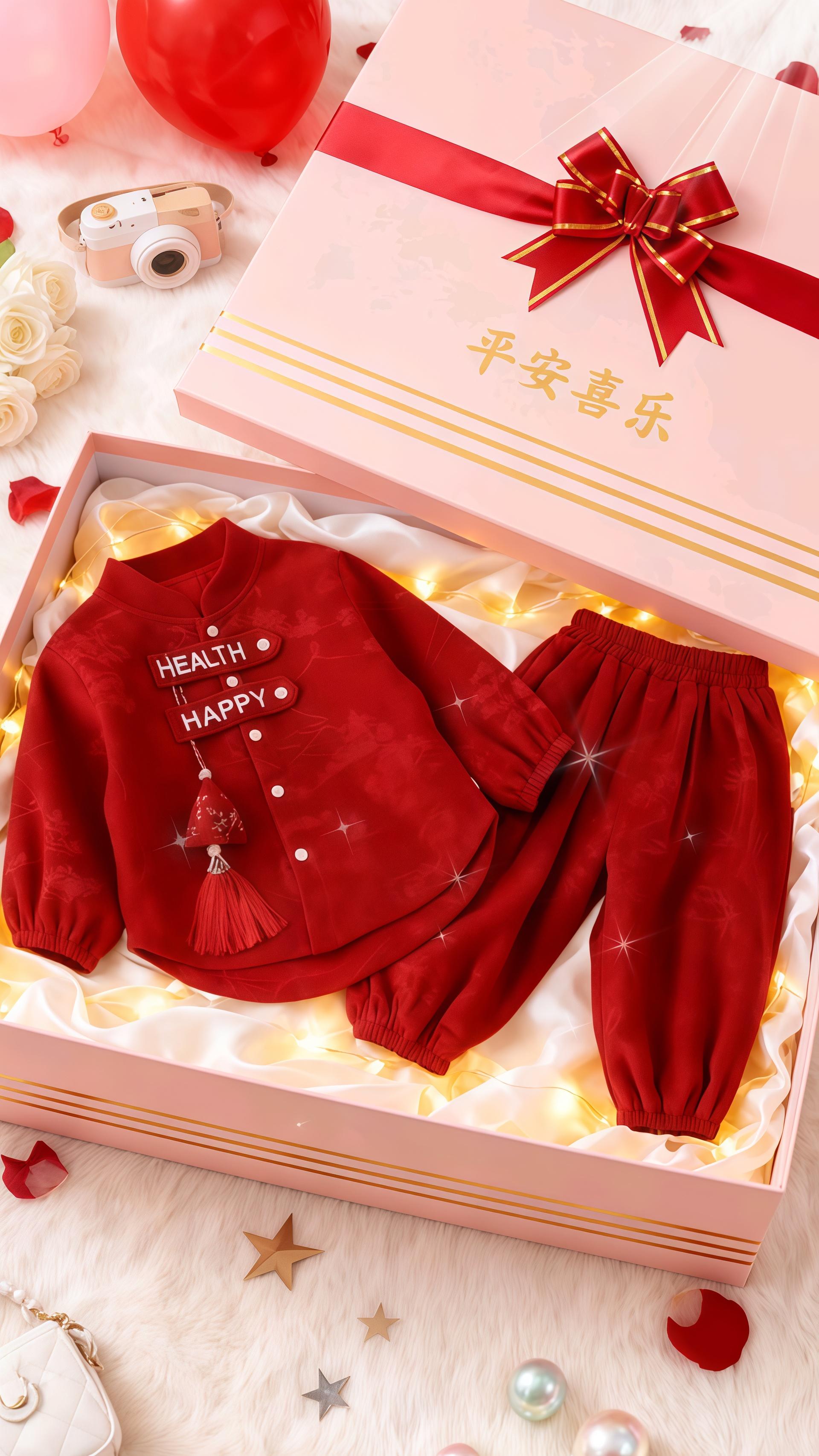 #高品质童装 这款婴童套装必须安利!小上衣的小V领和中式摁扣超有设计感,裤子是弹力腰+包边设计,穿脱方便还不勒宝。面料软糯舒适,百天、满月、周岁穿都适配,关键质感好还划算,妥妥的宝藏款~#母婴好物 #母婴#童装