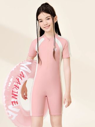 特步儿童泳衣女童连体中大童游泳衣新款女孩专业速干游泳套装#儿童泳衣#儿童泳装#儿童游泳#泳衣