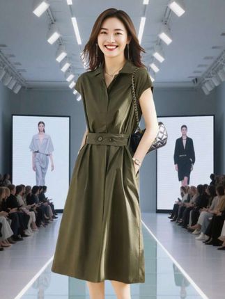 #气质女神穿搭 #大码女装 #韩版时尚连衣裙 #显瘦连衣裙 #夏季新款