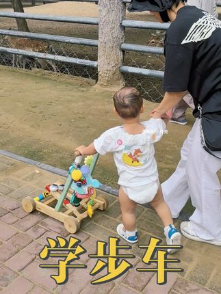 奶奶给买了嘀嗒学步车后,走哪都要推着……哈哈学走路都好开心啊!有了它宝宝走的越来越稳了#学步车#木头学步车#母婴好物#宝宝学走路#人类幼崽