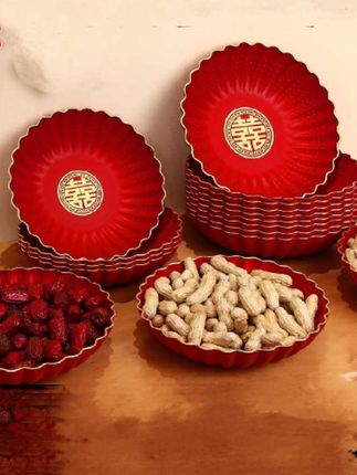 #果盘结婚#婚庆耐用塑料盘#场景糖果水果瓜子盘#喜糖盘托盘子#婚礼用品中式果