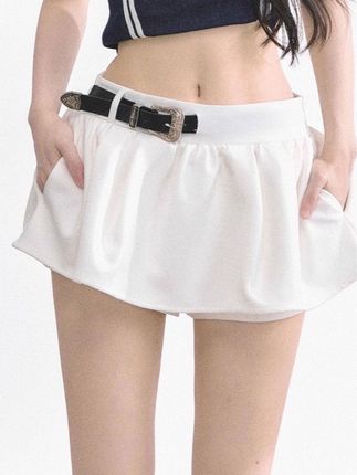 #显瘦穿搭 #短裙穿搭 #温柔风穿搭 #百搭裙子 #美式辣妹 美式纯欲辣妹风蓬蓬短裙女2025秋季新款高腰宽松显瘦防走光a字裙