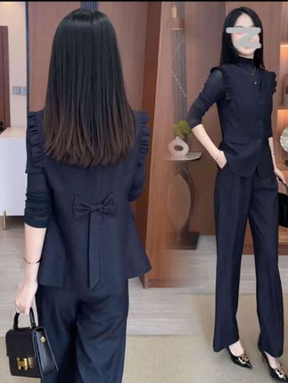 【有运费险】时尚通勤西装马甲三件套#秋季新款#职业休闲套装