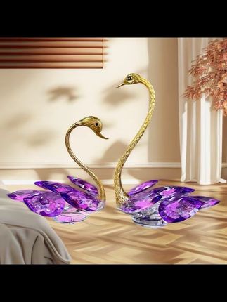 高档K9水晶玻璃天鹅摆件手工轻奢创意电视柜酒柜玄关摆件情侣结婚#水晶天鹅 #天鹅摆件 #酒柜摆件 #创意电视柜摆件 #玄关摆件