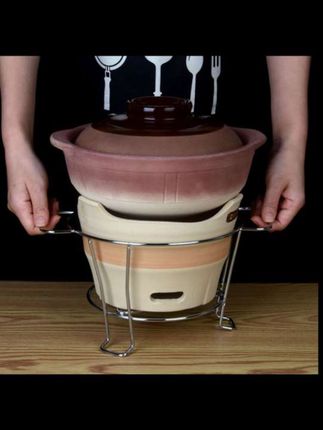 港式打边炉老式砂锅火锅家用煲汤炖锅木碳火陶土砂锅商用围炉刷锅