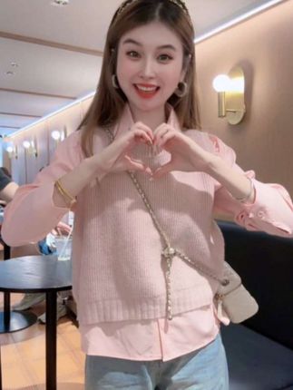 (许小姐专属)一整套盐系轻熟温柔风,针织马甲长袖百搭衬衣两件套女。#甜美穿搭 #显瘦穿搭 #高级感穿搭 #时尚#谁穿谁好看