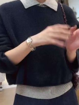 秋冬慵懒感撞色减龄POLO领背心两件套毛衣+阔腿拖地裤BB #秋冬新款#时尚套装#显瘦穿搭#洋气减龄#气质穿搭@DOU+小助手