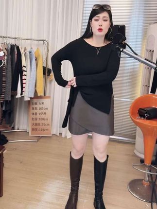 新款来了#皮裙#皮裙搭配 #大码女装#半身裙 #秋冬穿搭