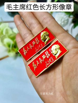 毛主席为人民服务长方形像章#徽章#纪念章#胸针 #致敬伟人#缅怀先烈
