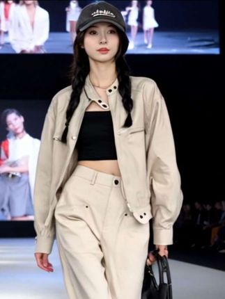 高级感时尚运动套装女秋季宽松显瘦工装夹克外套阔腿裤休闲两件套#时装搭配 #服饰穿搭 #引领时尚潮流 #时尚搭配 #时装搭配 @DOU+小助手