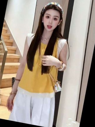 夏日甜心必备!蕾丝花边拼接无袖娃娃衫来啦#夏季新款 #蕾丝娃娃衫 #小个子穿搭 #气质甜美