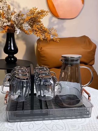 高档轻奢玻璃杯套装 家用茶几凉水杯 耐热带把泡茶杯子茶具#玻璃杯 #凉水壶 #高档大气上档次 #好东西一起分享 #好物推荐🔥