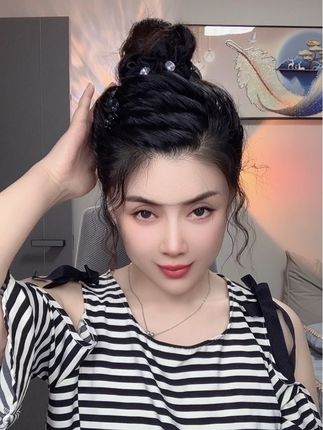 纹理丸子头#头饰发饰 #丸子头 #迷你小抓夹
