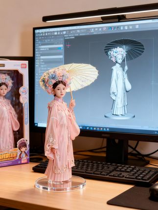 #ai秒变专属真人手办 发了崽崽的总要发下女女的,我不偏心地#一键生成心动氛围大片