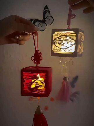 国风#中秋灯笼#手工小夜灯#中式手工礼物#元宵节灯笼#古风花灯 创意摆件