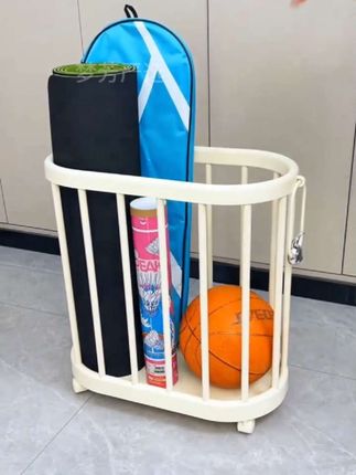 #创作灵感 瑜伽垫找到去处了,自带滑轮的#健身器材收纳筐 奶呼呼的颜色太可爱了#瑜伽垫收纳筐 #收纳筐 #好物推荐🔥
