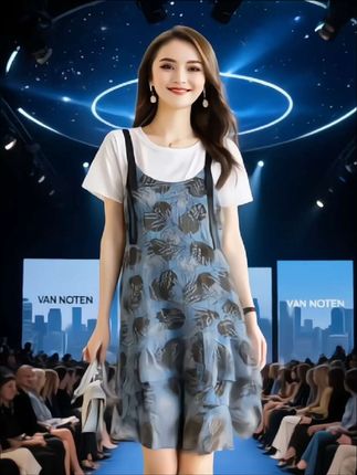 时尚穿搭#夏季穿搭#两件套雪纺连衣裙#宽松减龄碎花吊带裙套装 #两件套雪纺连衣裙