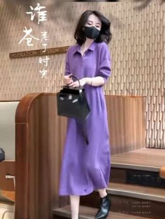 2025秋季新款长袖连衣裙宽松显瘦气质女神范卫衣连衣裙秋冬打底裙