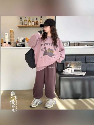女童套装秋装2025新款洋气儿童春秋季4-16岁卫衣儿童时髦两件套潮#女童套装#卫衣套装#女童穿搭 #中大童搭配 #高品质童装@DOU+小助手 @DOU+上热门
