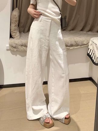 裤长高个子加长白色阔腿裤女夏季老钱风休闲裤#休闲阔腿裤#阔腿裤#休闲裤#老钱风#女裤