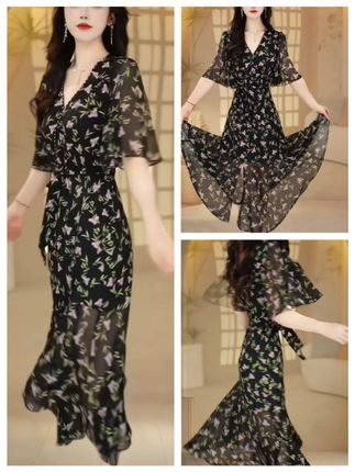 #碎花连衣裙 #时尚连衣裙 #气质仙女裙穿搭 #显瘦显高显气质 #美出高级感穿搭