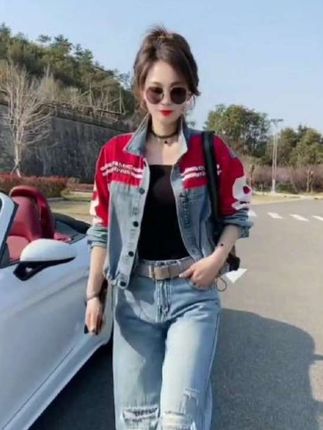 #欧货牛仔外套#早秋穿搭公式来了#如果上班都穿流光高智风 #早秋不费力显贵穿搭#高个子女生的早秋穿搭