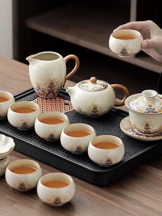 唐丰汝窑功夫茶具套装泡茶专用泡茶壶年轻人喝茶茶具茶杯家用新款#好物推荐🔥 #功夫茶具套装