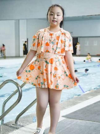 胖童泳衣女童加肥加大女孩中大童连体温泉游泳衣专业大码训练泳装#胖童泳衣#小胖子泳衣#加肥加大泳衣