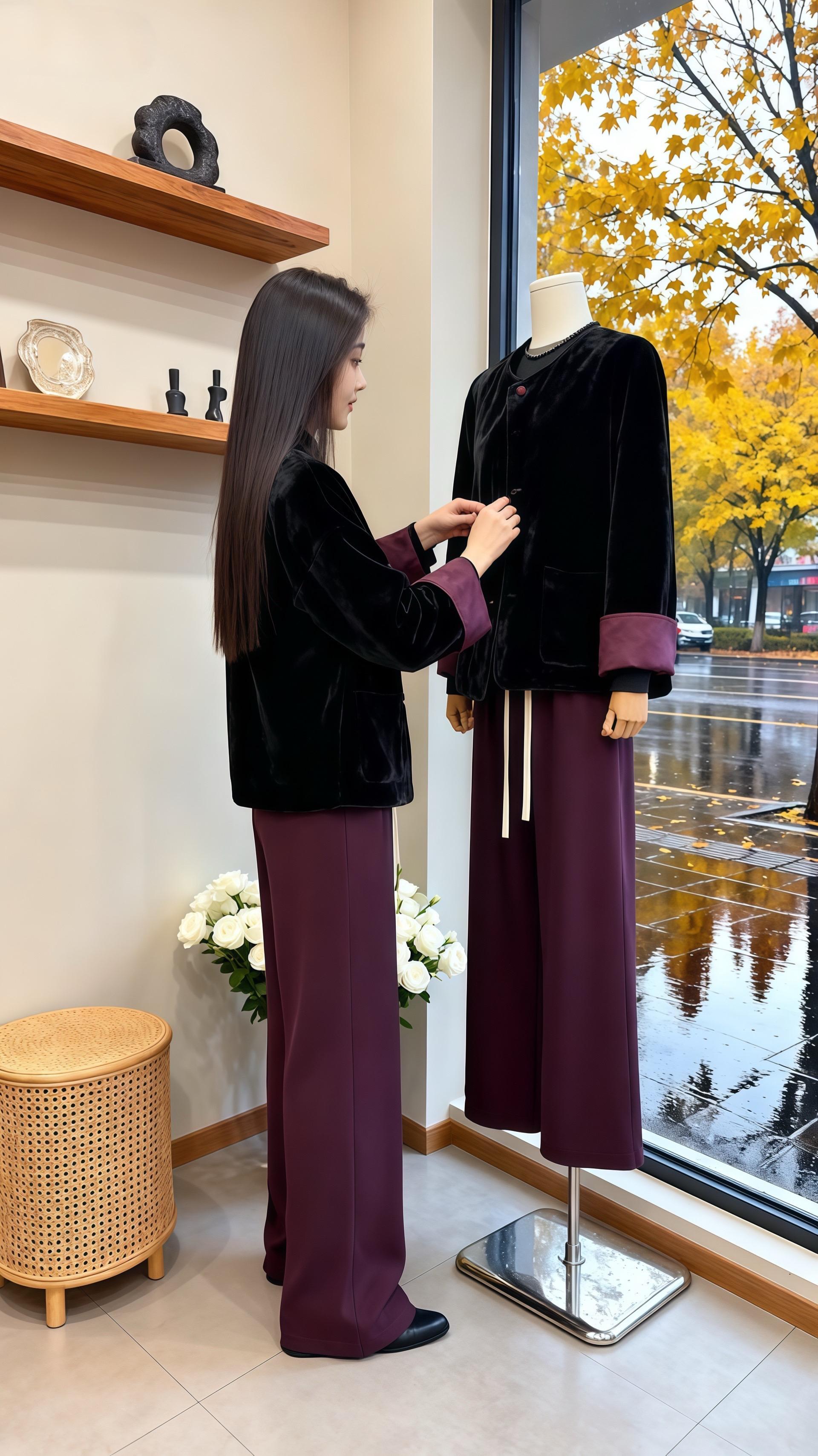 中式美学太哇塞了。#舒适睡衣家居服推荐#早秋穿搭公式来了#如果上班都穿流光高智风 #早秋不费力显贵穿搭#微胖女生怎么穿出早秋氛围感