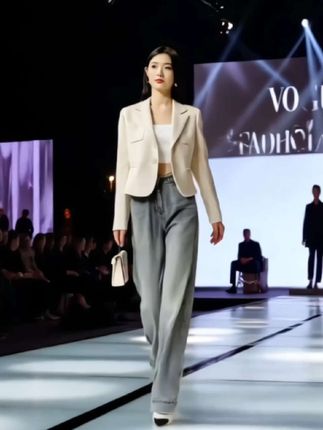 韩系设计感早秋小西装外套#早秋外套 #小西装外套 #初秋外套 #女装外套 #修图教程分享