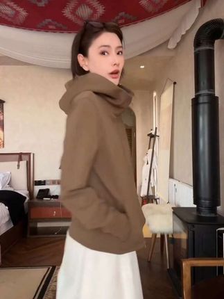 JCCC 影子【琥珀/明茶褐】茶咖色连帽修身卫衣内搭外套!