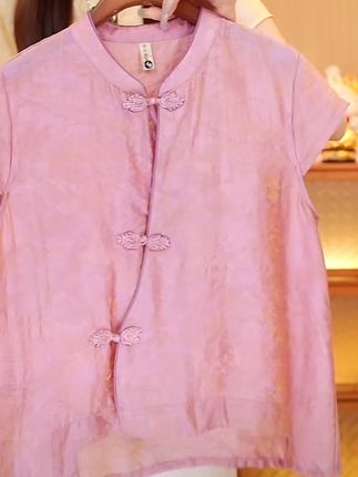(清雅)新中式短袖女时尚显瘦夏季新款百搭洋气#改良版新中式女装 #国风服饰 #中式服装 #复古风穿搭