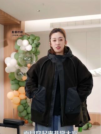 儿童加绒加厚拼接连帽外套保暖冬季潮童装#秋季新款#秋季穿搭
