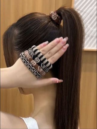 高弹力头绳耐用橡皮筋女复古简约无接缝发绳时尚高马尾发圈扎头饰