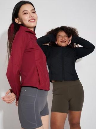 音奥秋冬保暖显瘦修身气绒夹克上衣连帽户外运动跑步女运动外套女 #夹克外套 #连帽外套 #运动外套 #秋冬新品 #谁穿谁好看不分年龄段