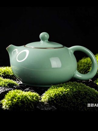 凝香阁 官窑铁胎梅子青西施壶 大号家用陶瓷 不烫手 日式泡茶单壶!#茶道 #茶器茶具 #高端瓷器 #紫砂艺术 #器物之美