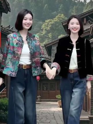 #新中式双面穿外套#国风复古上衣#时尚女装#休闲穿搭